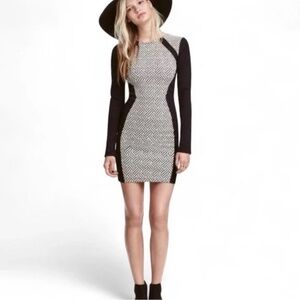 H&M Bodycon Mini Dress Size 4 Small Y2K Old Money Monochrome Chic Minimalist